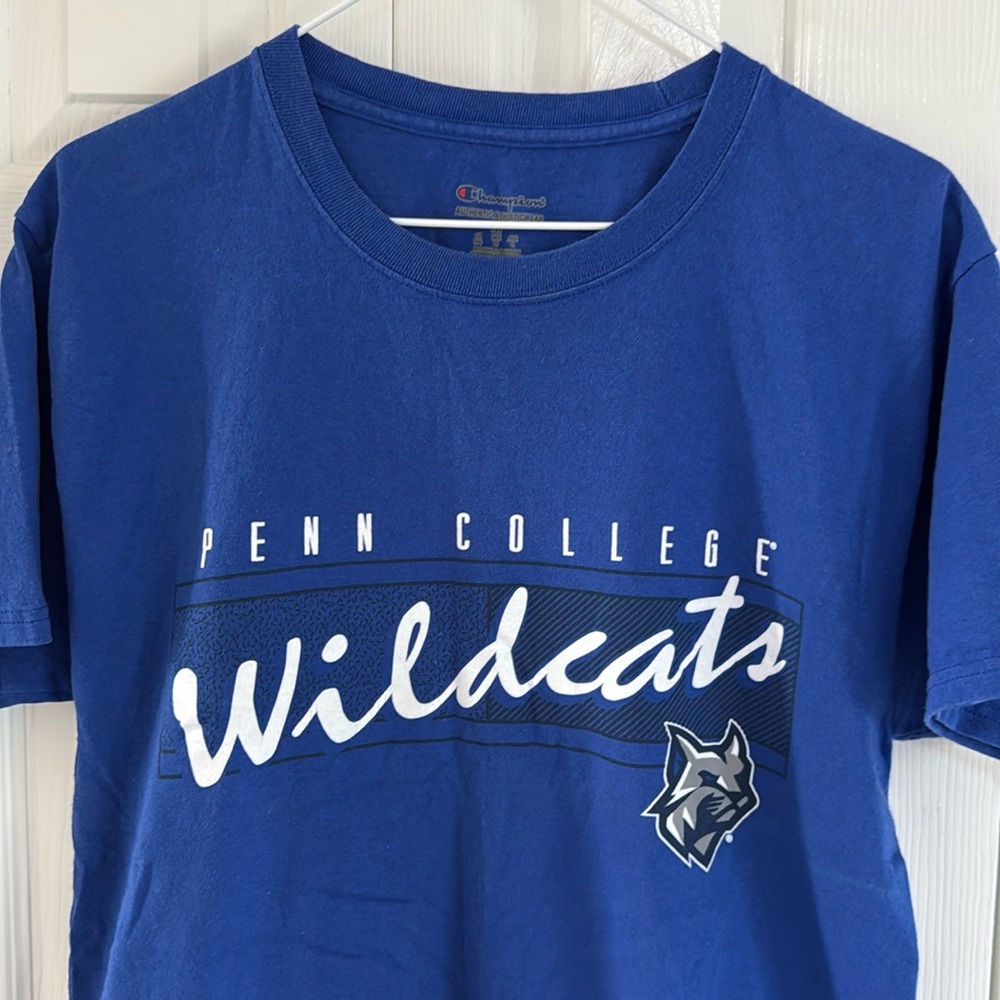 Champion Men's Penn College Wildcats Royal Blue Tee - Size M